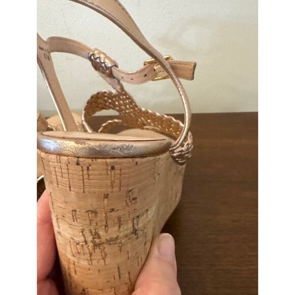 Kate Spade Women's Tianna Wedge Heeled Sandals in Gold Size 8.5 - Picture 6 of 7